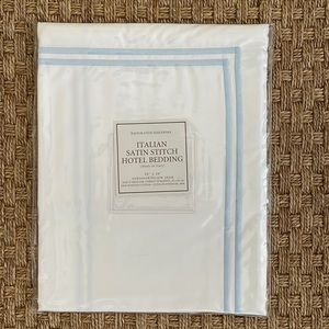 2 Restoration Hardware satin stitch hotel bedding euro pillow shams